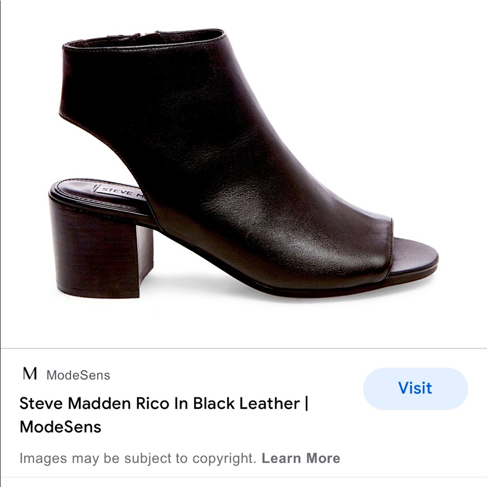 Steve Madden Black Leather open toe shoes booties